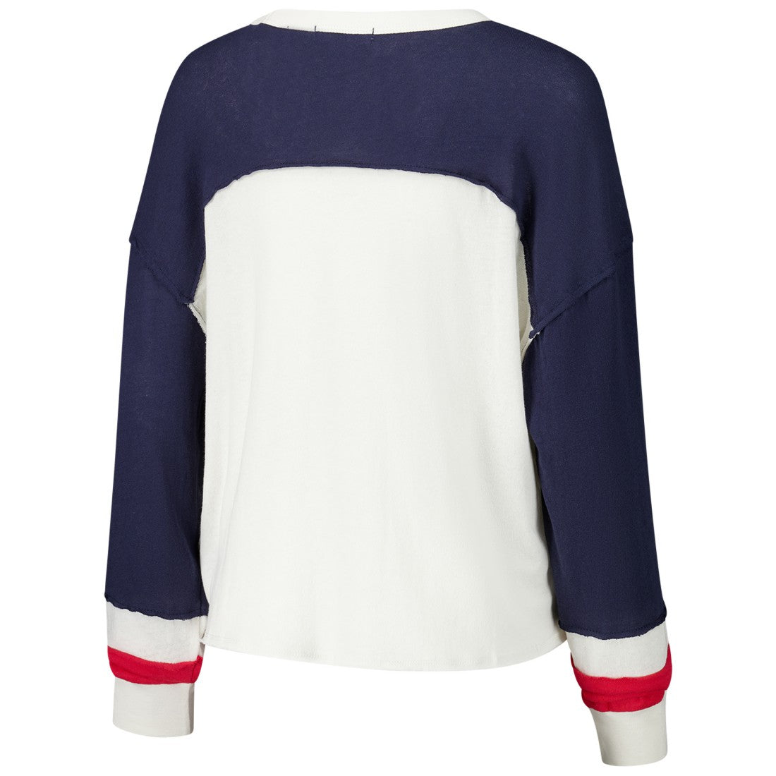 Houston Texans '47 Women's Double Header Curve Raglan Long Sleeve Crop Top - Cream discount