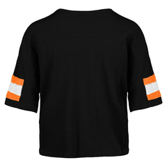 Cincinnati Bengals '47 Women's Double Header Scout Cropped V-Neck T-Shirt - Black on sale