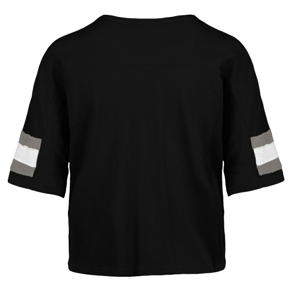 Las Vegas Raiders '47 Women's Double Header Scout Cropped V-Neck T-Shirt - Black sale