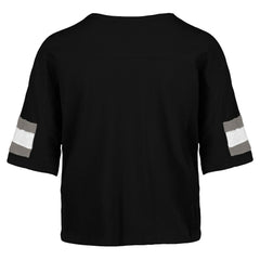 Las Vegas Raiders '47 Women's Double Header Scout Cropped V-Neck T-Shirt - Black sale