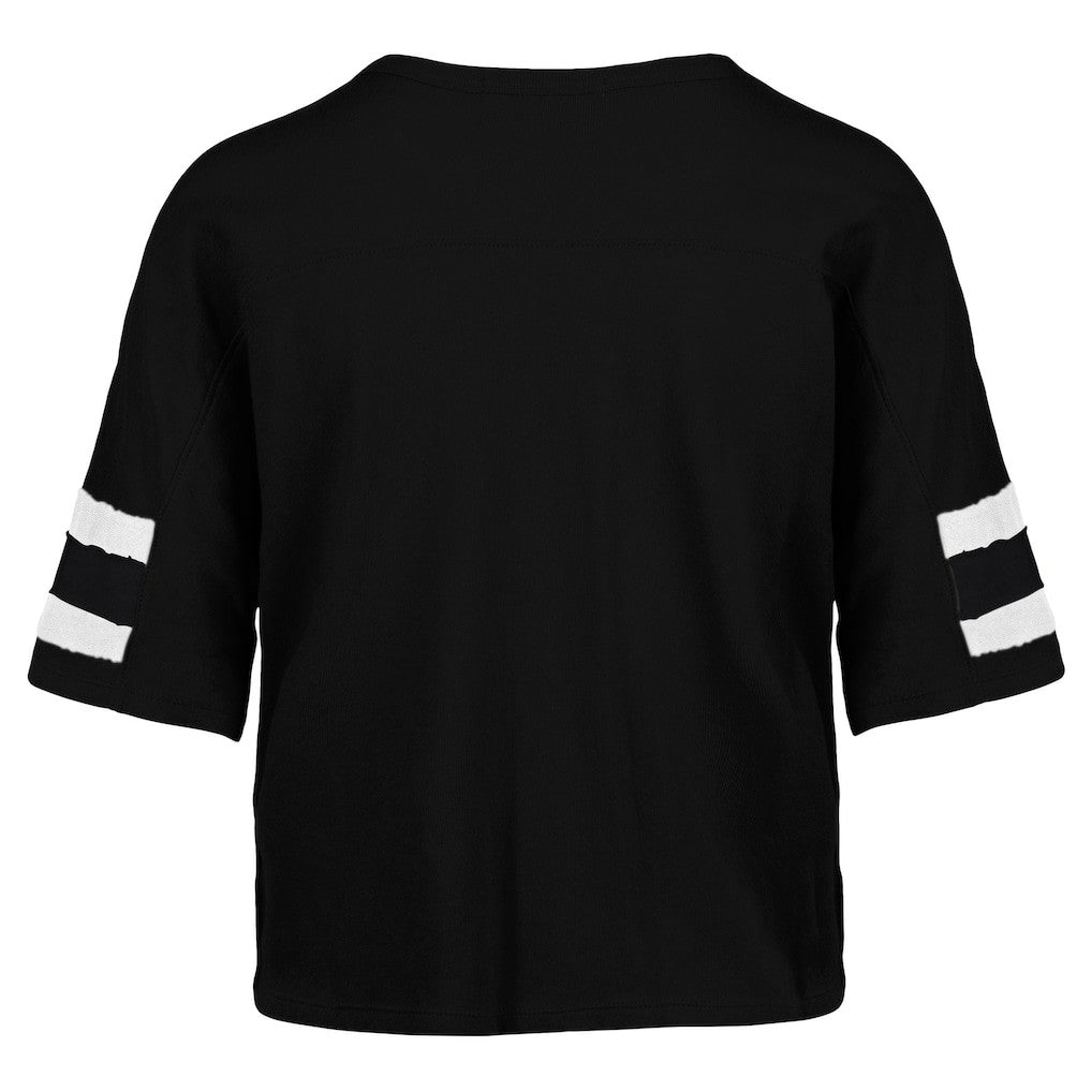 New York Jets '47 Women's Double Header Scout Cropped V-Neck T-Shirt - Black discount