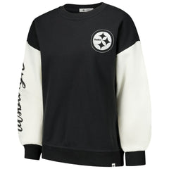Pittsburgh Steelers '47 Women's Double Header Rise Andie Pullover Sweatshirt - Black on sale