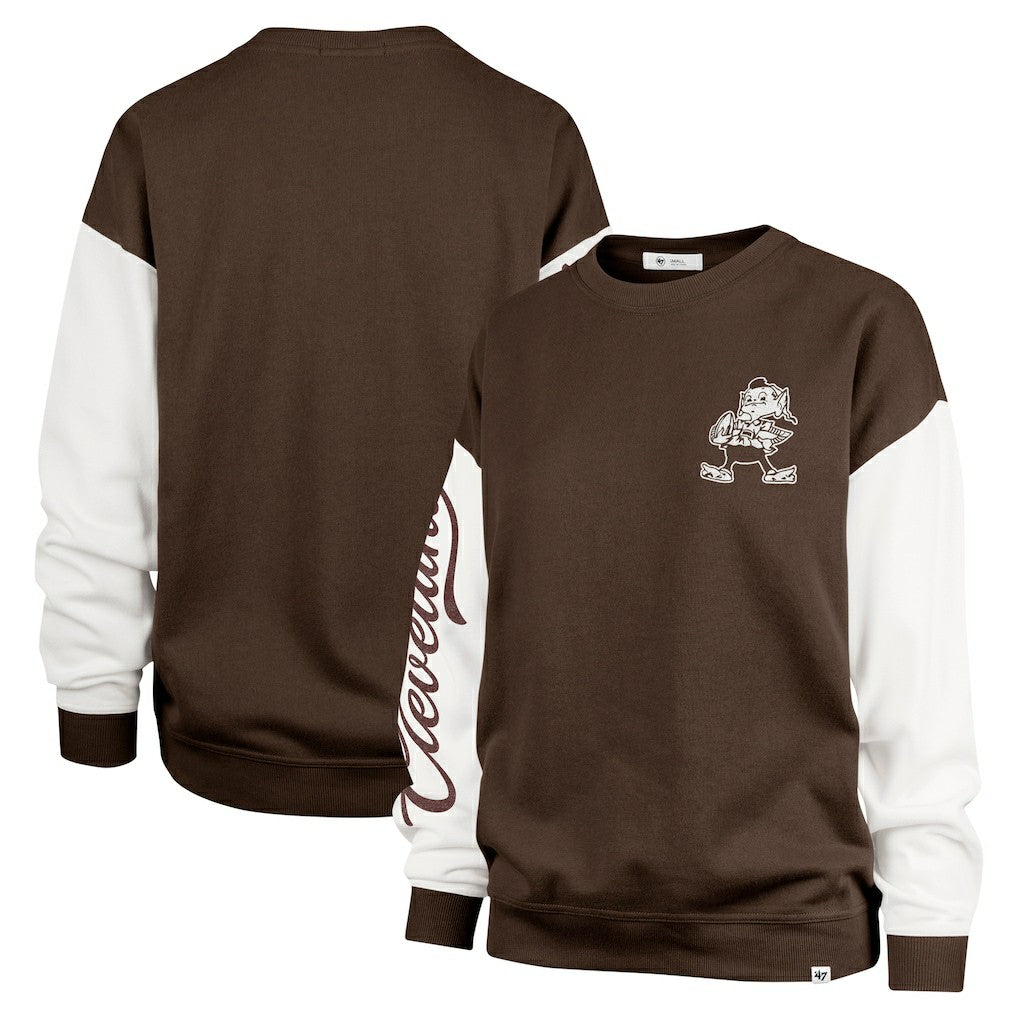 Cleveland Browns '47 Women's Double Header Rise Andie Pullover Sweatshirt - Brown outlet