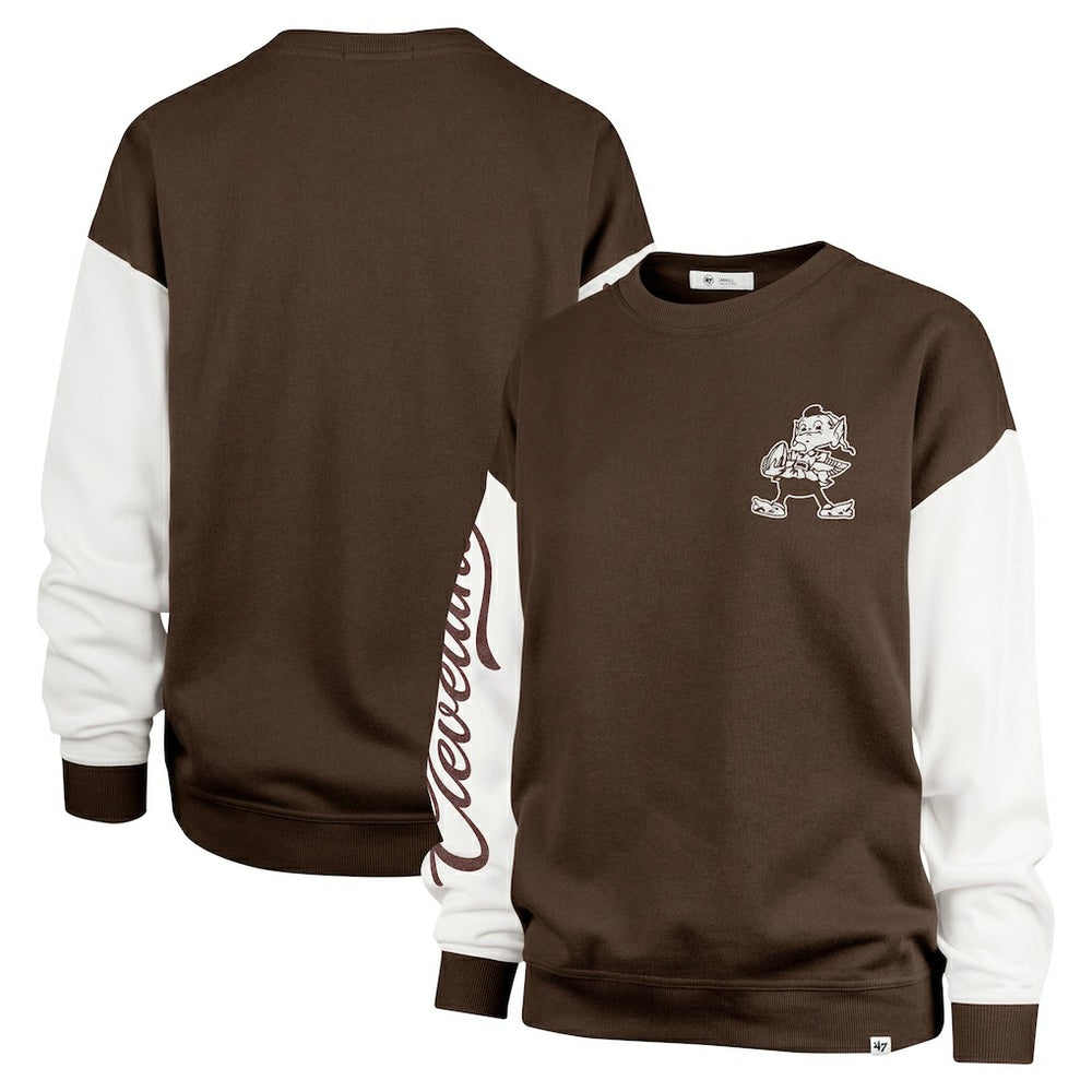 Cleveland Browns '47 Women's Double Header Rise Andie Pullover Sweatshirt - Brown outlet