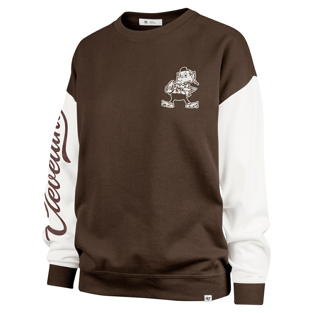 Cleveland Browns '47 Women's Double Header Rise Andie Pullover Sweatshirt - Brown outlet