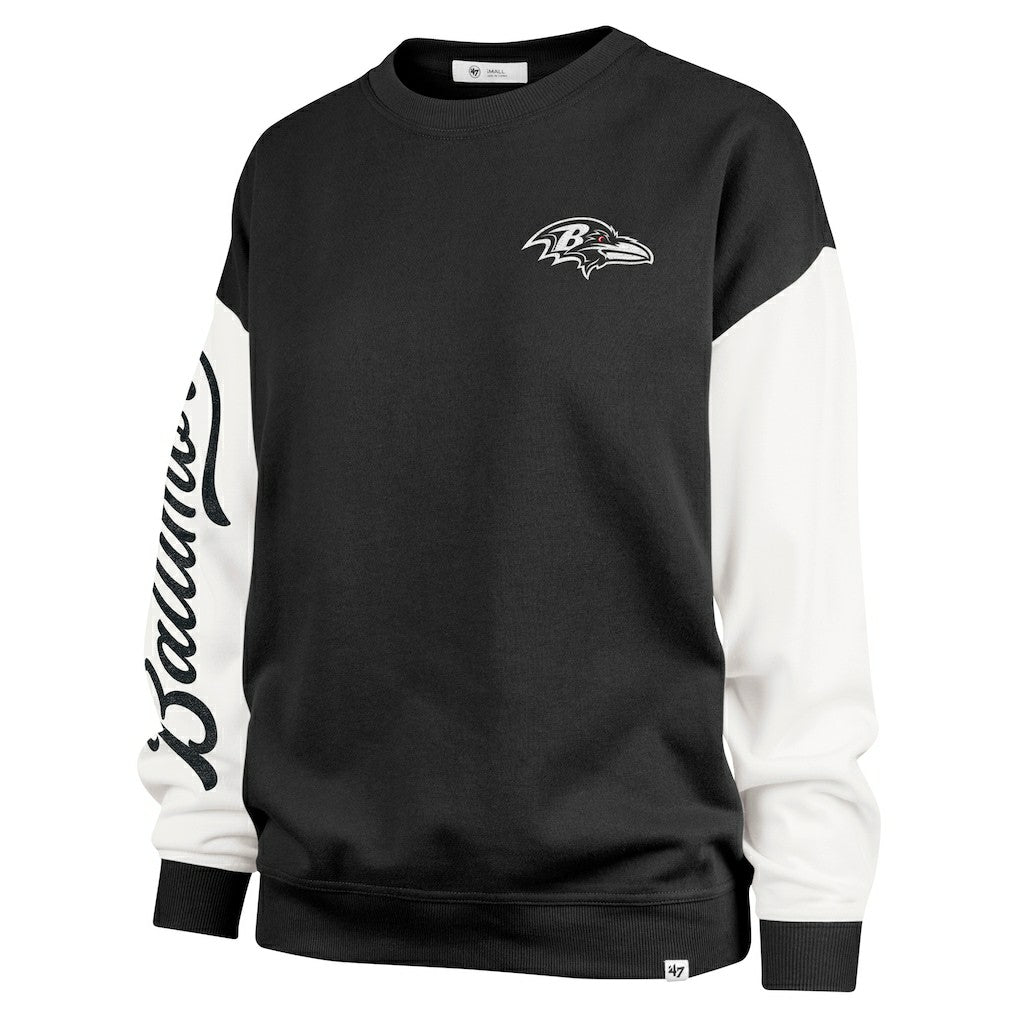 Baltimore Ravens '47 Women's Double Header Rise Andie Pullover Sweatshirt - Black online
