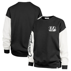 Cincinnati Bengals '47 Women's Double Header Rise Andie Pullover Sweatshirt - Black on sale