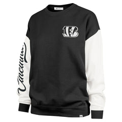 Cincinnati Bengals '47 Women's Double Header Rise Andie Pullover Sweatshirt - Black on sale