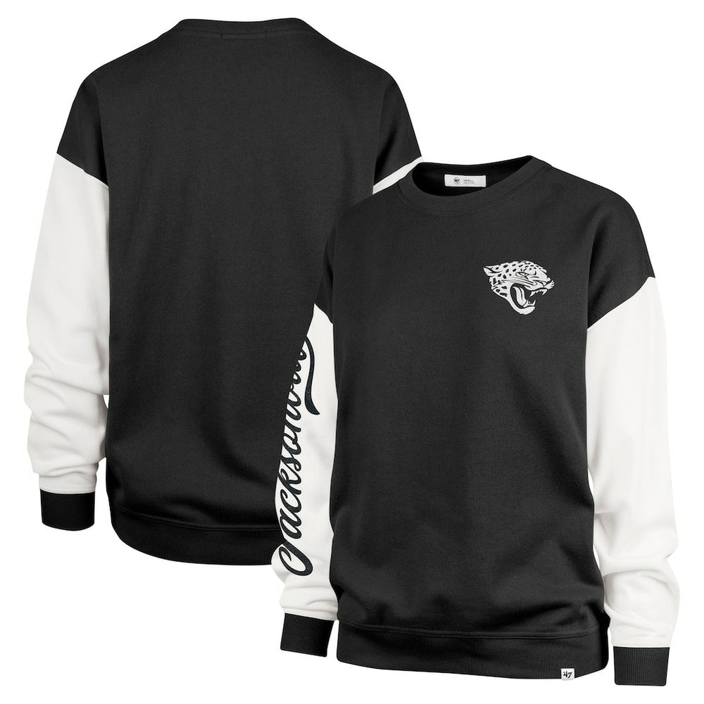 Jacksonville Jaguars '47 Women's Double Header Rise Andie Pullover Sweatshirt - Black sale
