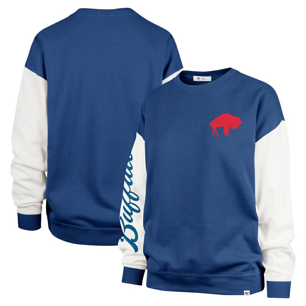 Buffalo Bills '47 Women's Double Header Rise Andie Pullover Sweatshirt - Royal for sale