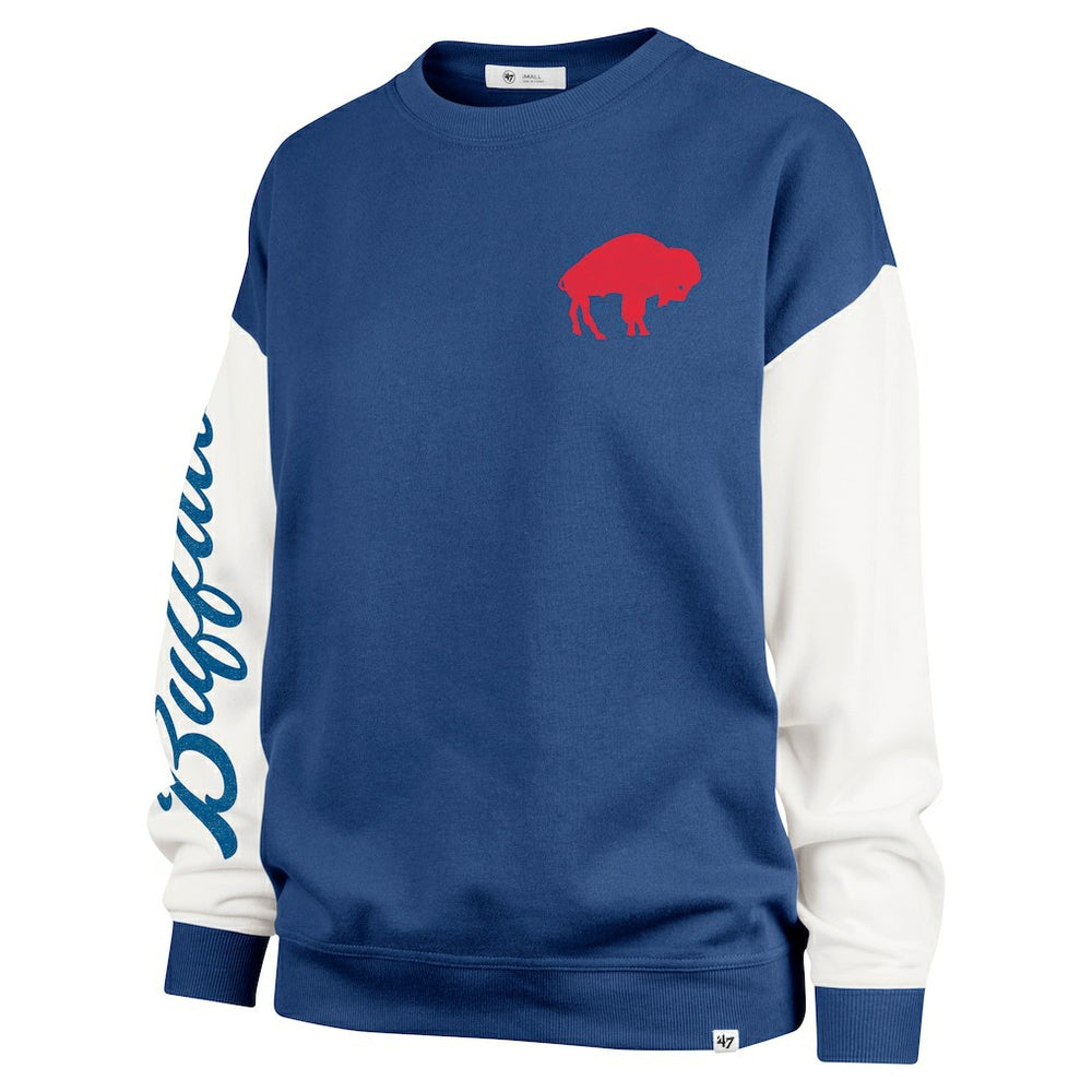 Buffalo Bills '47 Women's Double Header Rise Andie Pullover Sweatshirt - Royal for sale