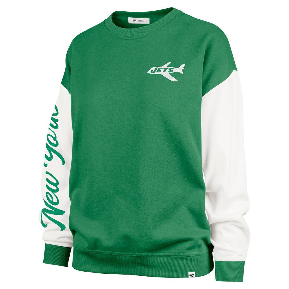 New York Jets '47 Women's Double Header Rise Andie Pullover Sweatshirt - Green for sale