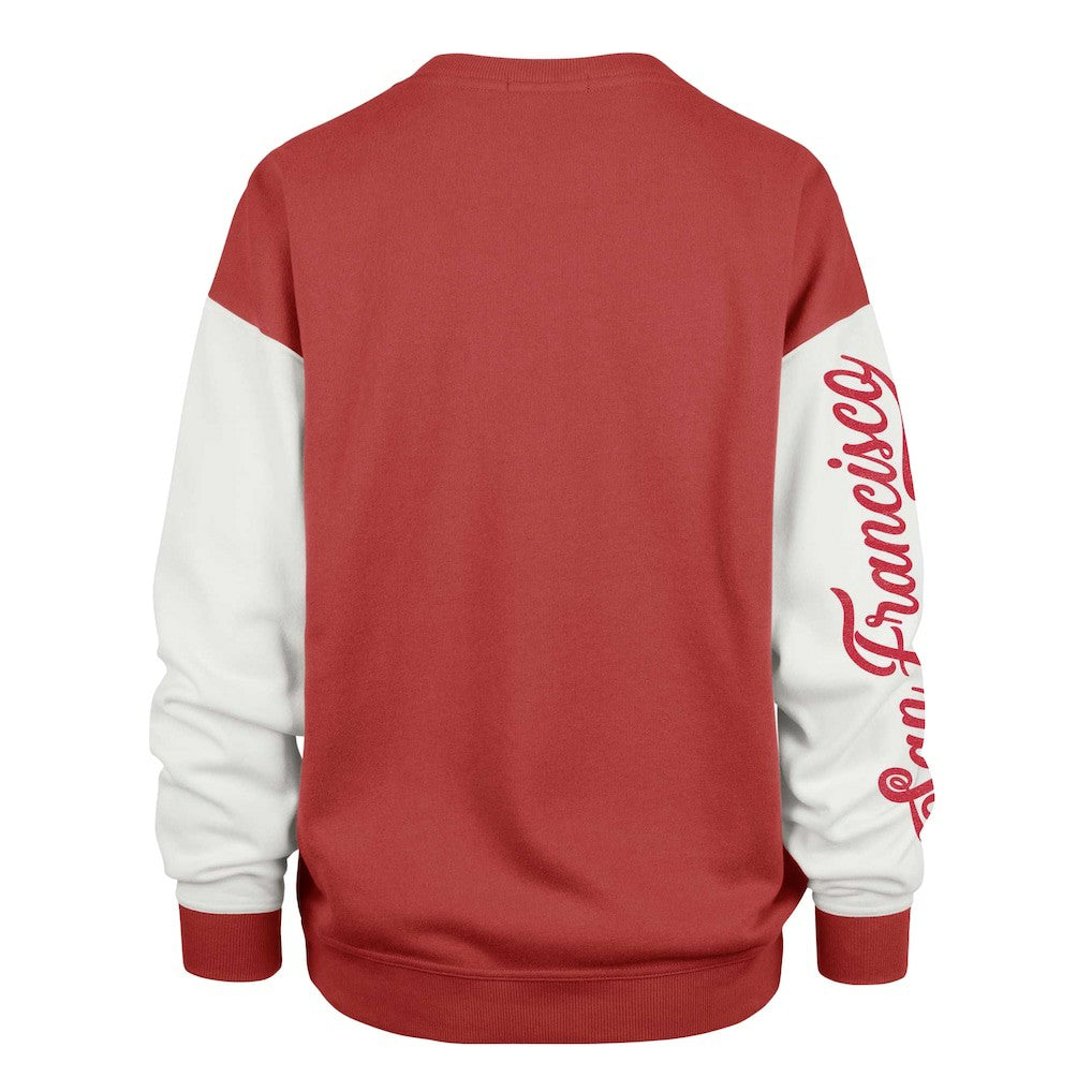 San Francisco 49ers '47 Women's Double Header Rise Andie Pullover Sweatshirt - Scarlet cheap