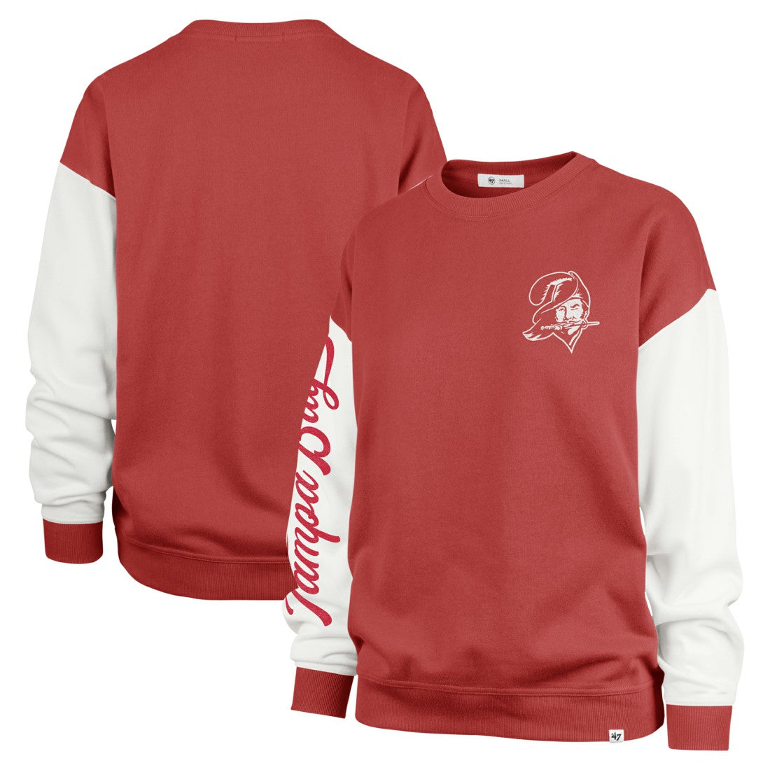 Tampa Bay Buccaneers '47 Women's Double Header Rise Andie Pullover Sweatshirt - Red on sale