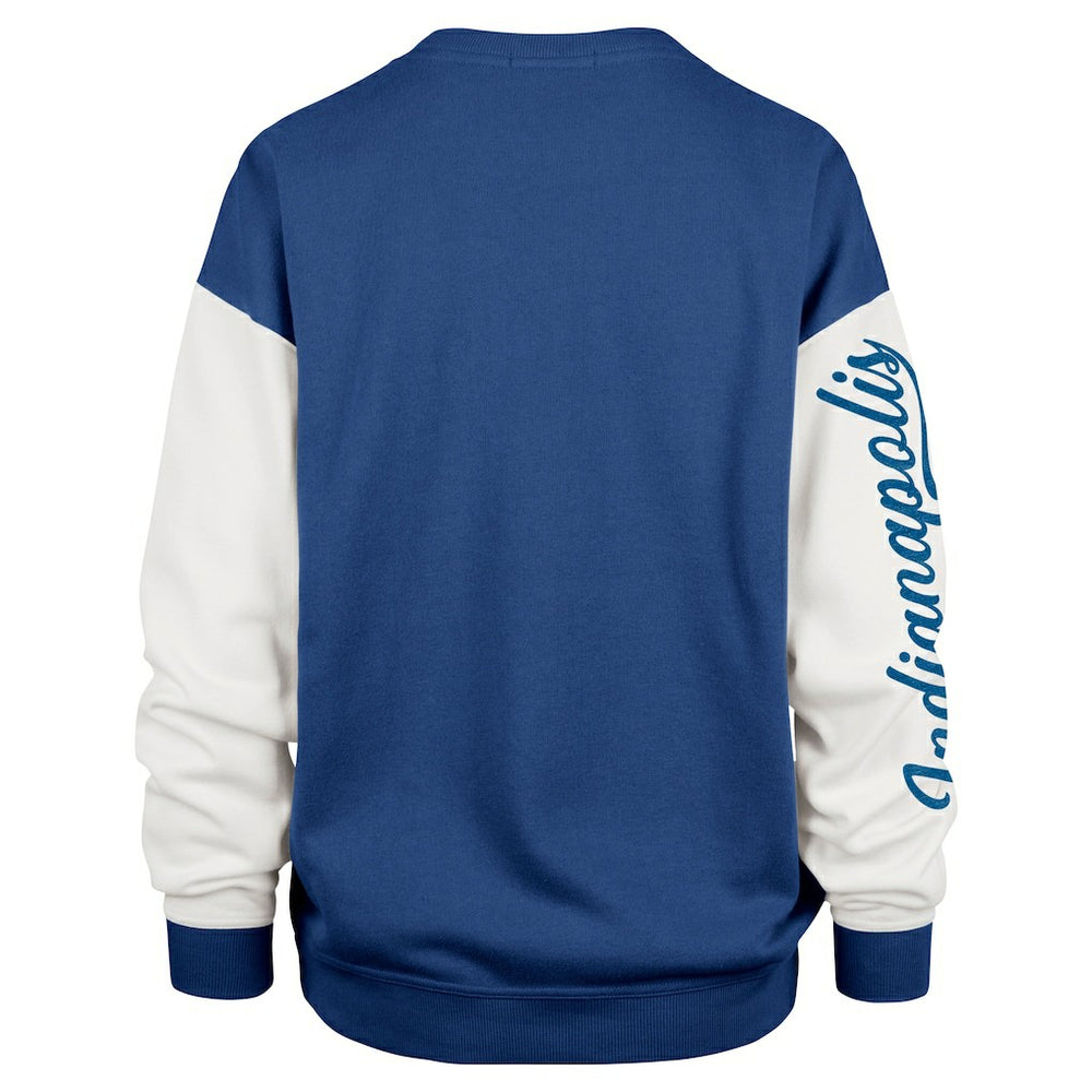 Indianapolis Colts '47 Women's Double Header Rise Andie Pullover Sweatshirt - Royal on sale