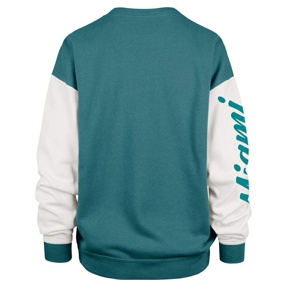 Miami Dolphins '47 Women's Double Header Rise Andie Pullover Sweatshirt - Aqua outlet