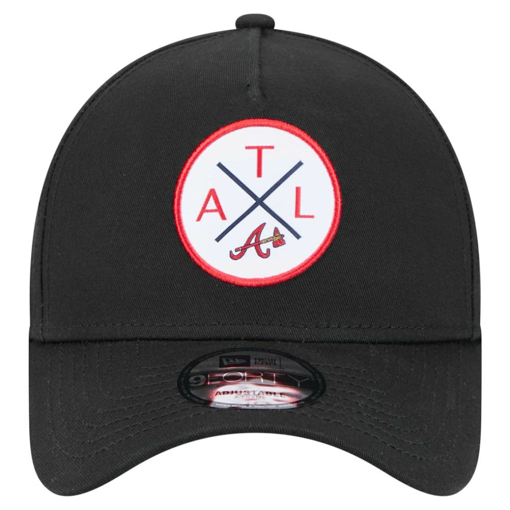 Atlanta Braves 9FORTY A-Frame Adjustable Hat - Black | New Era