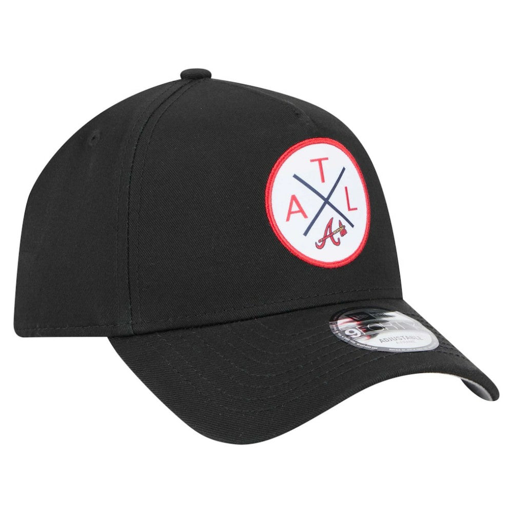Atlanta Braves 9FORTY A-Frame Adjustable Hat - Black | New Era