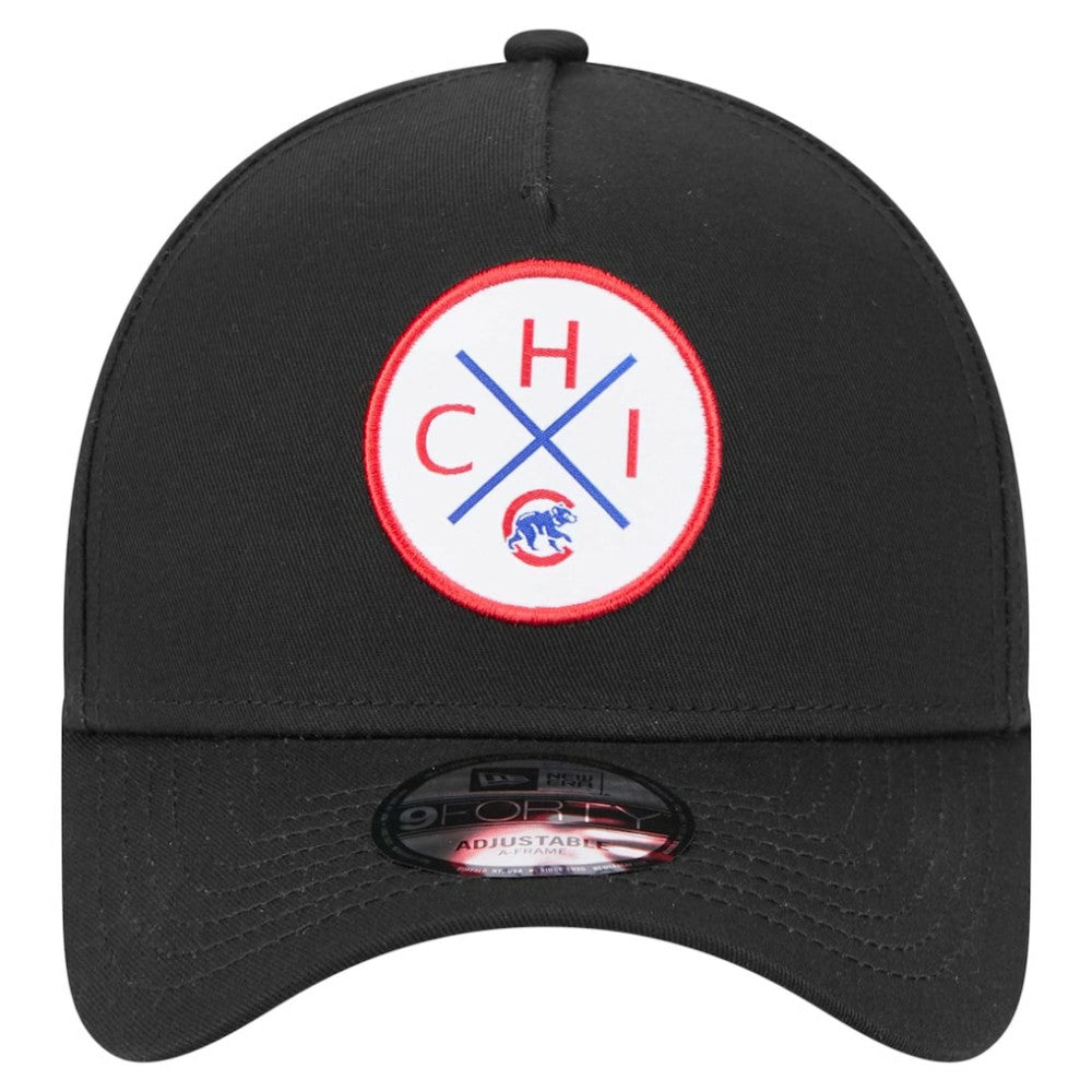 Chicago Cubs 9FORTY A-Frame Adjustable Hat - Black | New Era