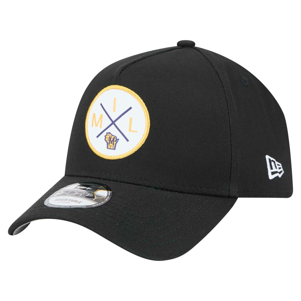 Milwaukee Brewers 9FORTY A-Frame Adjustable Hat - Black | New Era