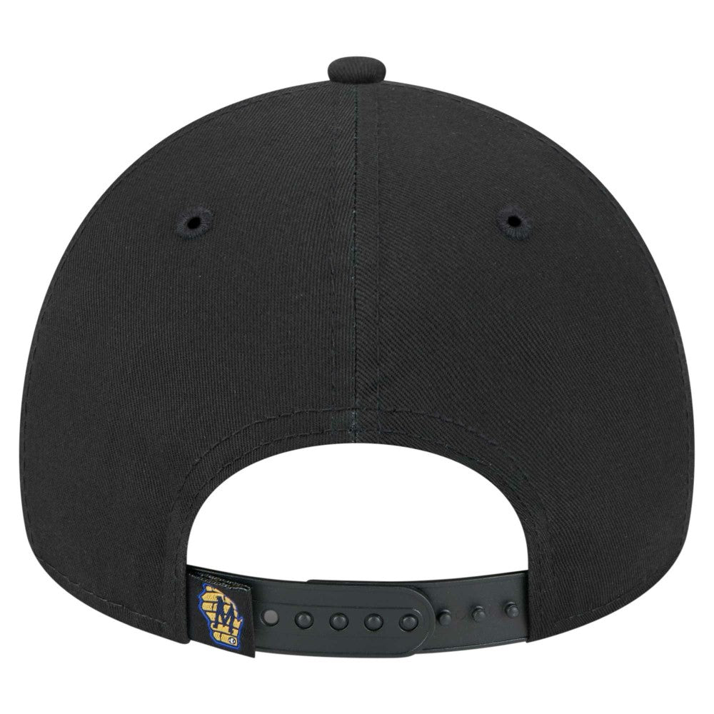 Milwaukee Brewers 9FORTY A-Frame Adjustable Hat - Black | New Era