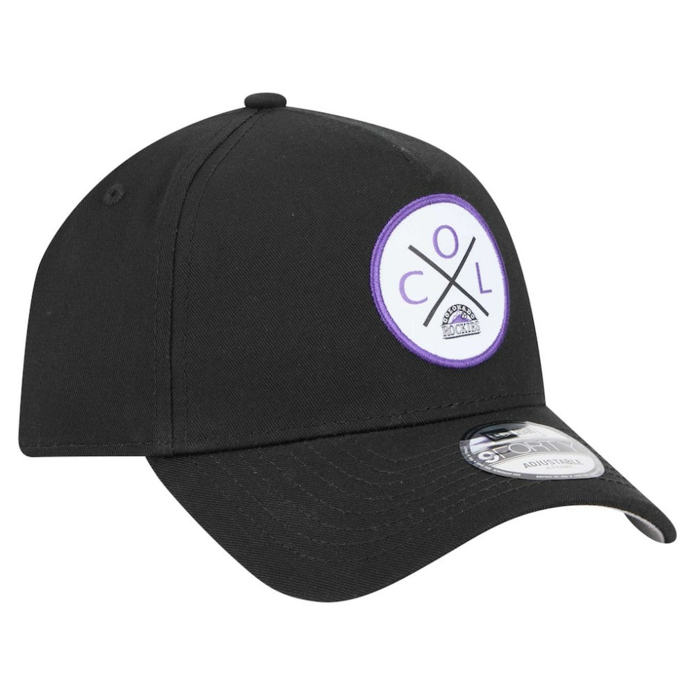 Colorado Rockies 9FORTY A-Frame Adjustable Hat - Black | New Era