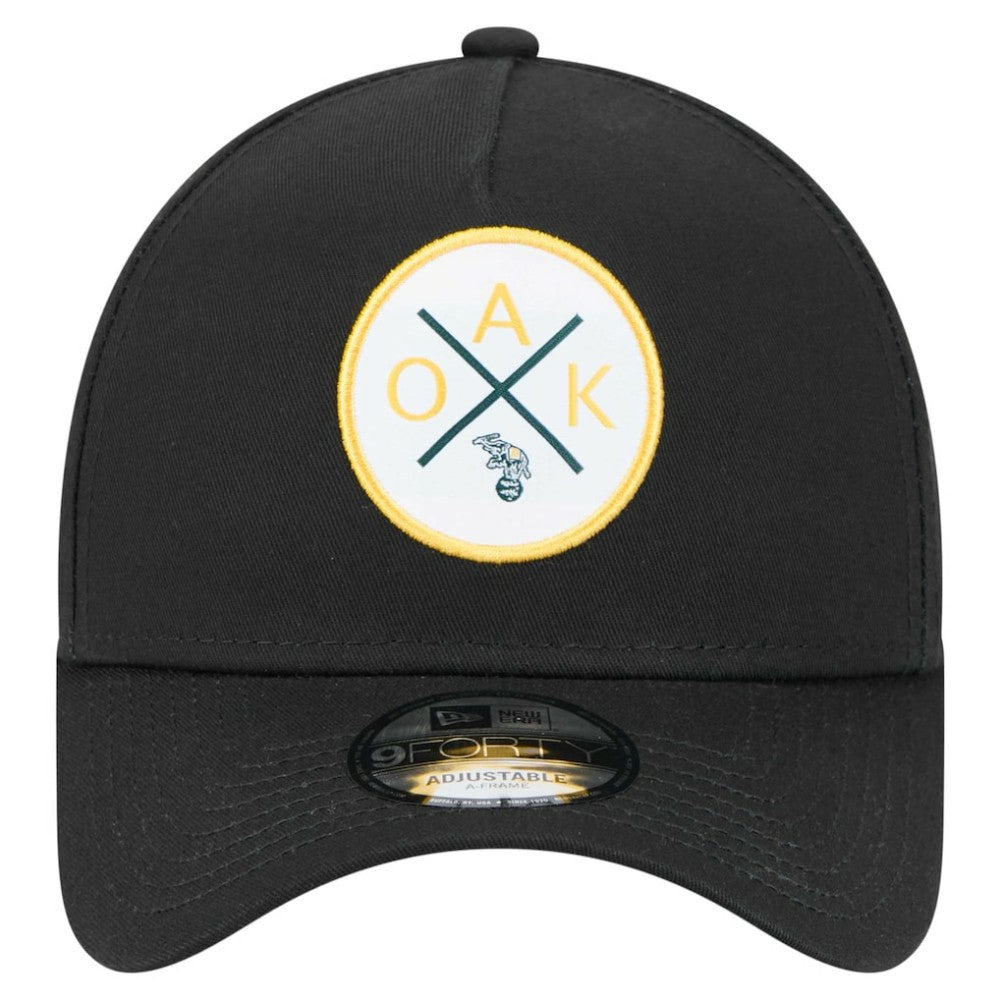Oakland Athletics 9FORTY A-Frame Adjustable Hat - Black | New Era