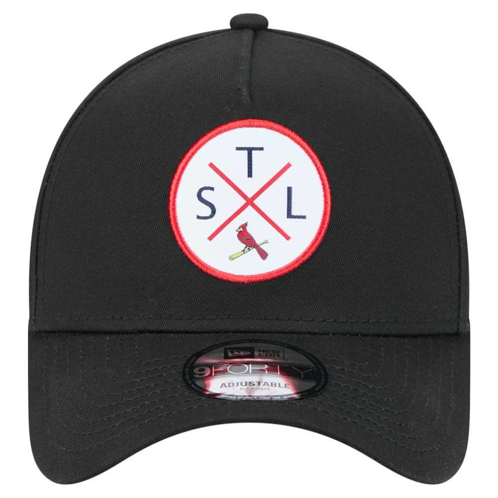 St. Louis Cardinals 9FORTY A-Frame Adjustable Hat - Black | New Era