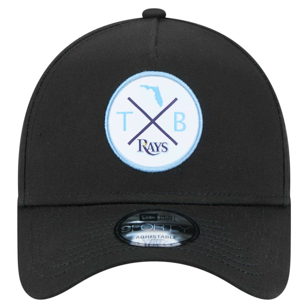 Tampa Bay Rays 9FORTY A-Frame Adjustable Hat - Black | New Era