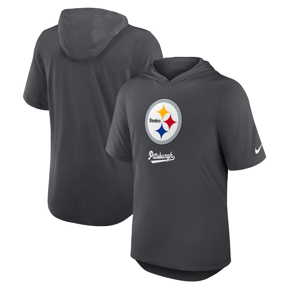 Pittsburgh Steelers Tri-Blend Performance Hoodie T-Shirt - Anthracite | Nike cheap