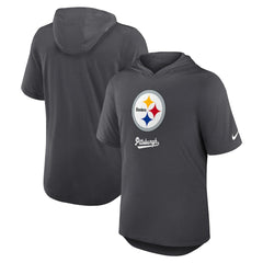 Pittsburgh Steelers Tri-Blend Performance Hoodie T-Shirt - Anthracite | Nike cheap
