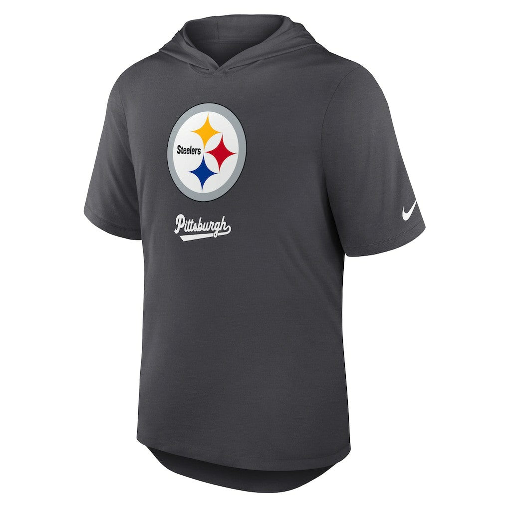 Pittsburgh Steelers Tri-Blend Performance Hoodie T-Shirt - Anthracite | Nike cheap