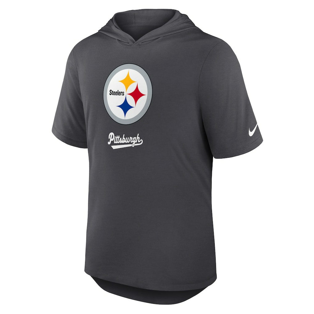 Pittsburgh Steelers Tri-Blend Performance Hoodie T-Shirt - Anthracite | Nike cheap