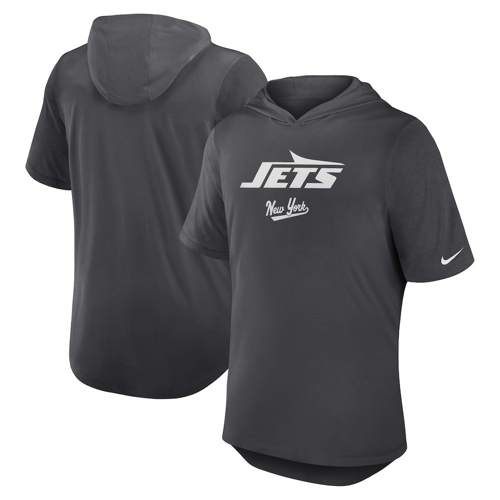 New York Jets Tri-Blend Performance Hoodie T-Shirt - Anthracite | Nike on sale