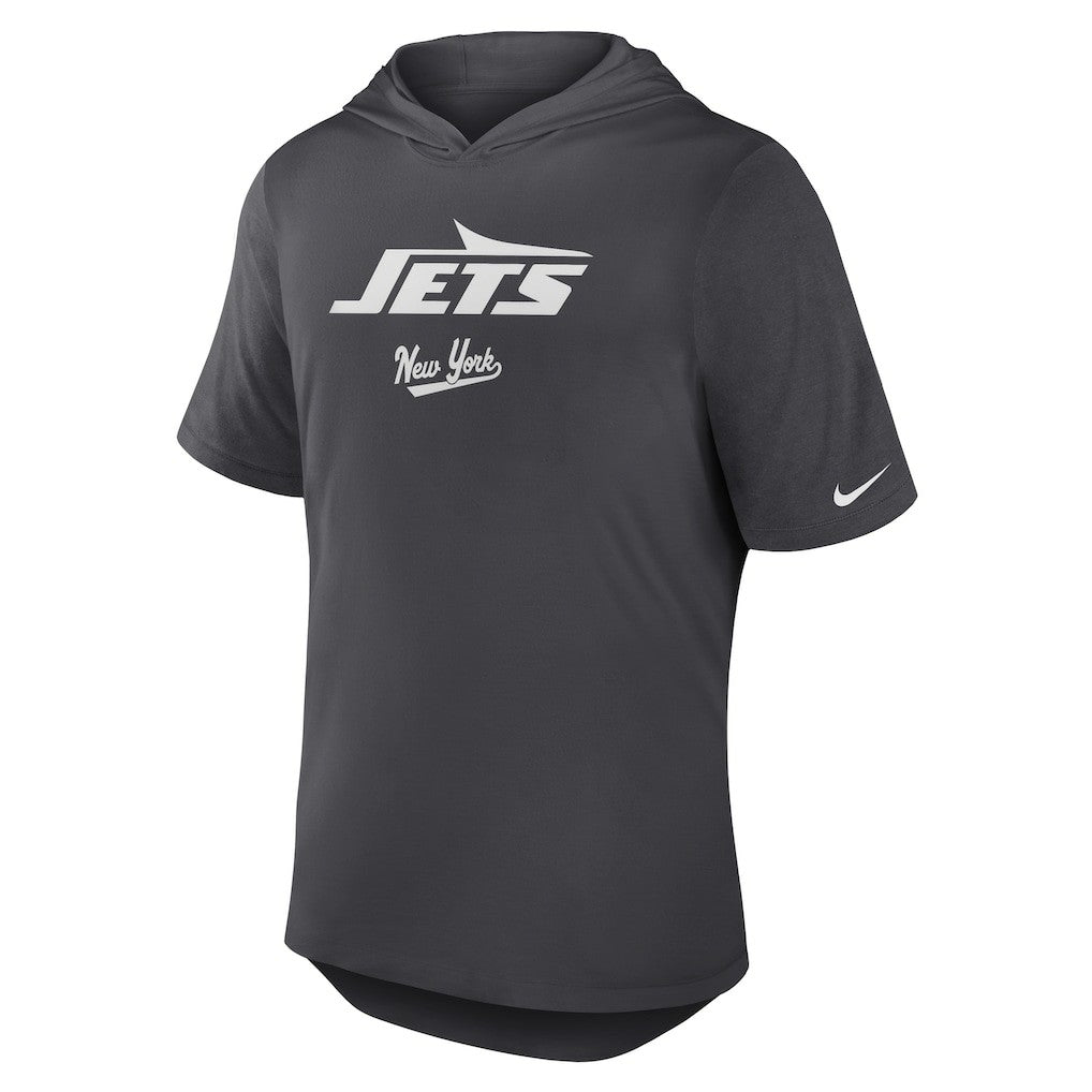 New York Jets Tri-Blend Performance Hoodie T-Shirt - Anthracite | Nike on sale