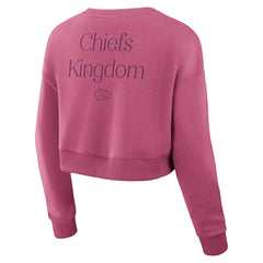 Kansas City Chiefs Women's Studio Tri-Blend Cropped Pullover Sweatshirt - Pink cheap