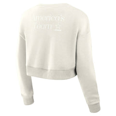 Dallas Cowboys Women's Studio Tri-Blend Cropped Pullover Sweatshirt - Cream discount