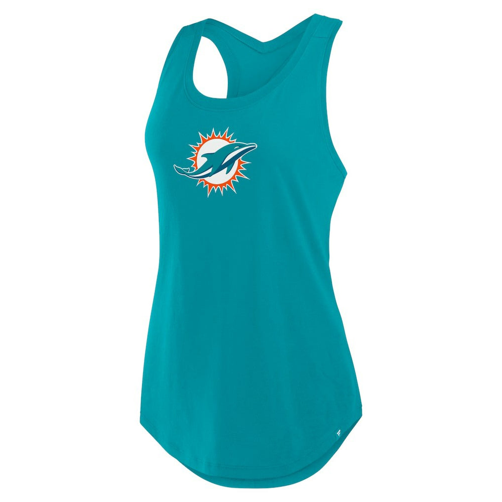 Miami Dolphins Women's Iron Fan Tank Top - Aqua on sale