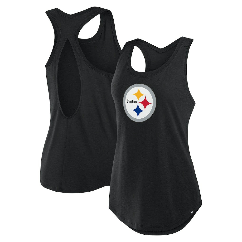 Pittsburgh Steelers Women's Iron Fan Tank Top - Black on sale
