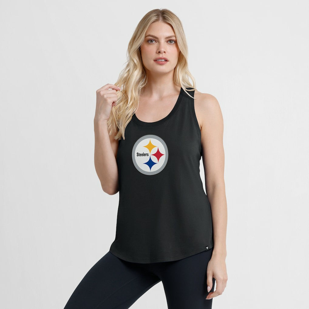 Pittsburgh Steelers Women's Iron Fan Tank Top - Black on sale