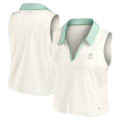 Dallas Cowboys Women's Studio Wellness V-Neck Tank Top - Cream outlet