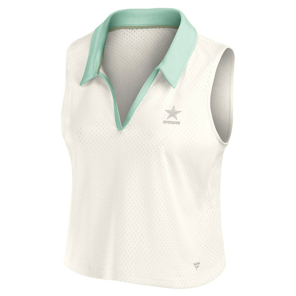 Dallas Cowboys Women's Studio Wellness V-Neck Tank Top - Cream outlet