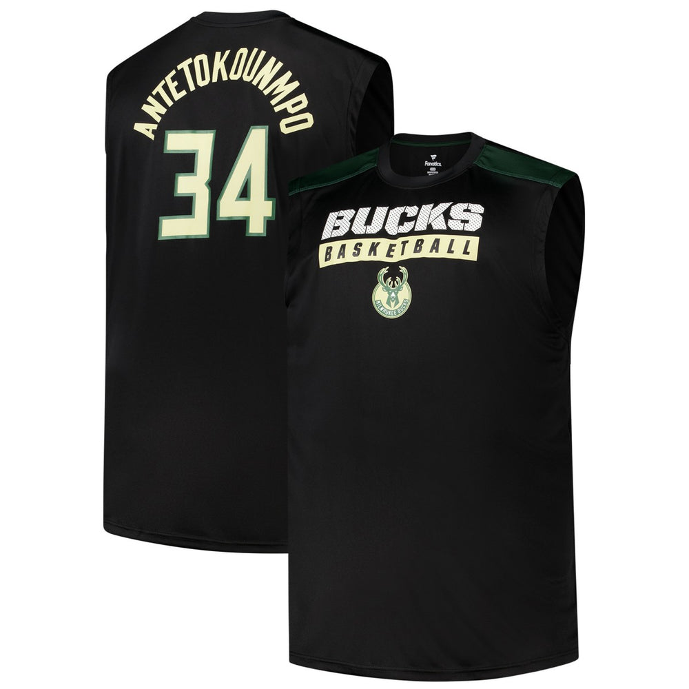 Giannis Antetokounmpo Milwaukee Bucks Profile Big & Tall Player Muscle Tank - Black for sale