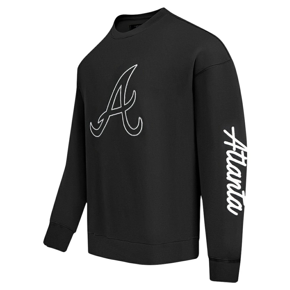Atlanta Braves Pro Standard Paint The City Dropped Shoulder Pullover Sweatshirt - Black