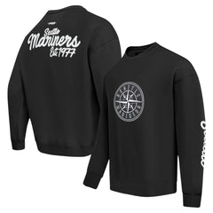 Seattle Mariners Pro Standard Paint The City Dropped Shoulder Pullover Sweatshirt - Black