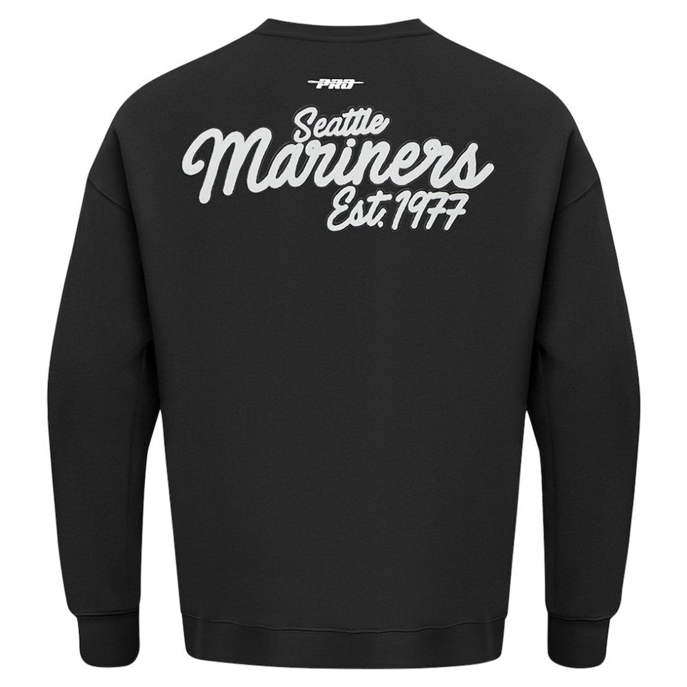 Seattle Mariners Pro Standard Paint The City Dropped Shoulder Pullover Sweatshirt - Black