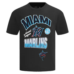 Miami Marlins Pro Standard Turn It Up Dropped Shoulder T-Shirt - Black