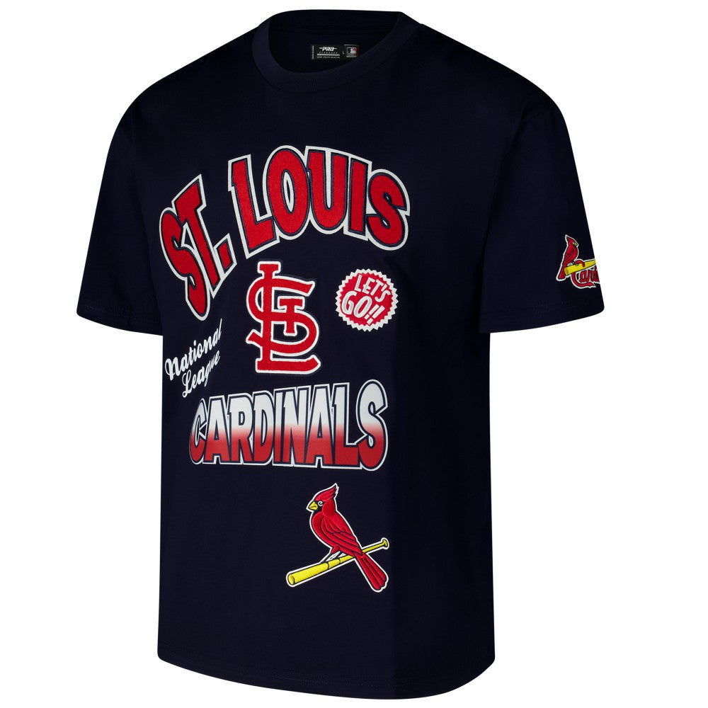 St. Louis Cardinals Pro Standard Turn It Up Dropped Shoulder T-Shirt - Navy