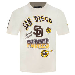 San Diego Padres Pro Standard Turn It Up Dropped Shoulder T-Shirt - Cream