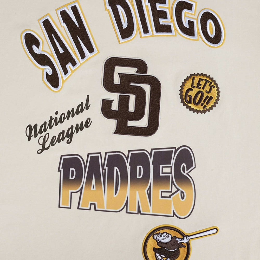 San Diego Padres Pro Standard Turn It Up Dropped Shoulder T-Shirt - Cream